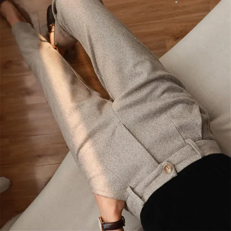 Martín | Pantalones de Vestir Hombre Espiga Corte Recto
