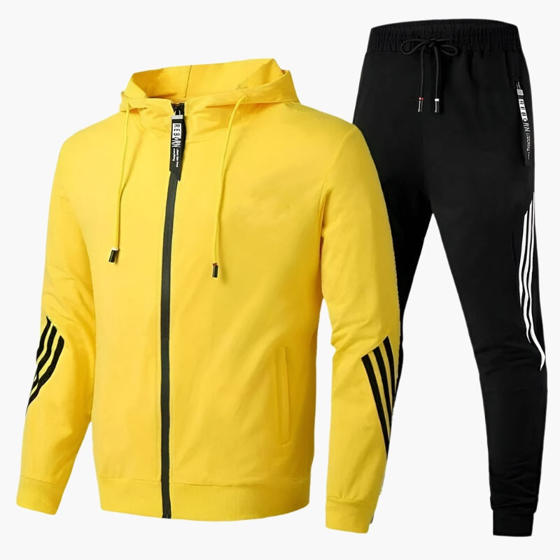 Miguel | Conjunto Sudadera Hombre con Capucha Cremallera Bandas