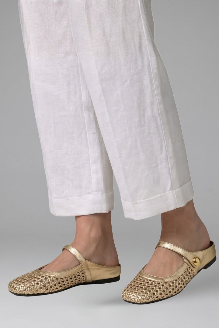 Paola | Mules Planos Tejidos Mary Jane Mujer Correa Joya