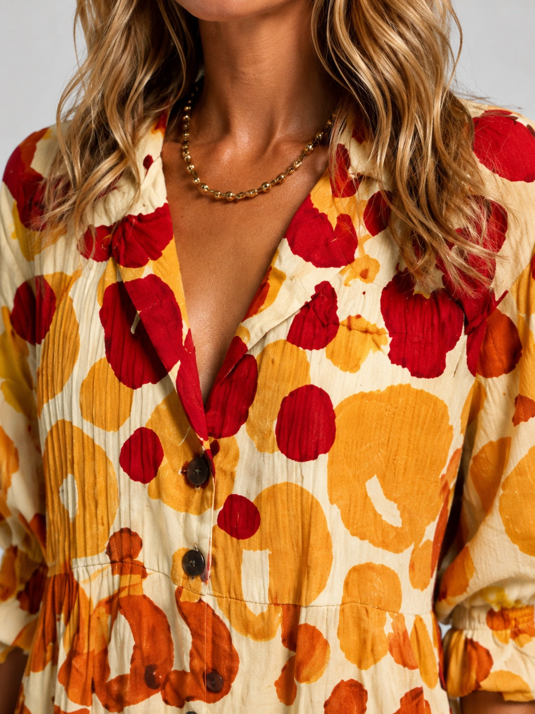 Paola | Vestido Largo Camisero Estampado Mujer Manga Larga Botones