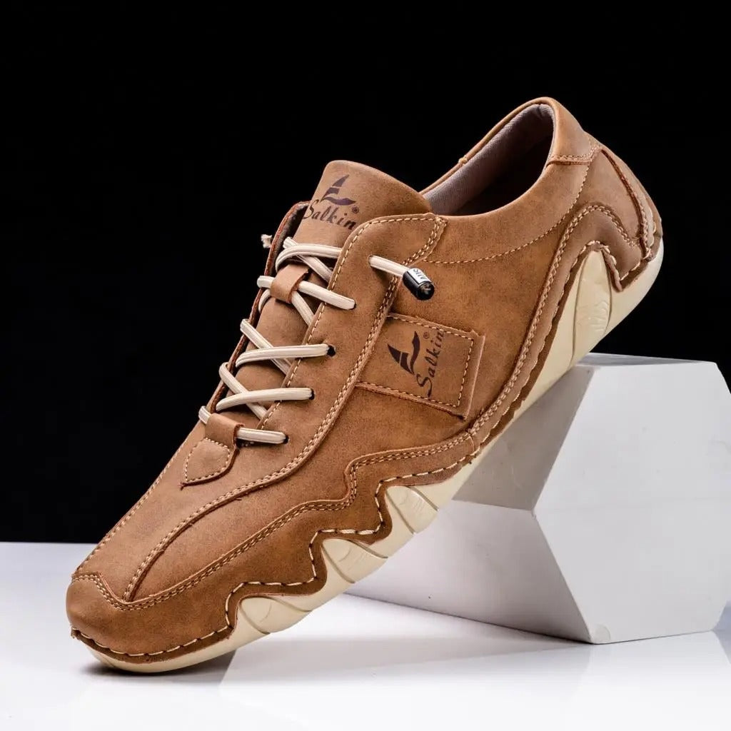 Óscar | Zapatos de Cuero Casual Hombre Cordones Suela Ondulada