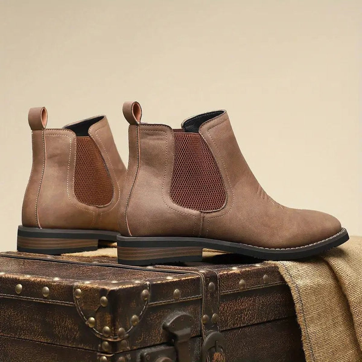 Rafael | Botas Chelsea Hombre Slip-On Cuero Sintético Suela Bloque