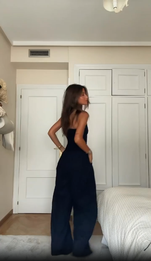 Valentina | Enterizo Largo Strapless Mujer Pierna Ancha