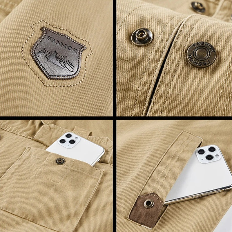 Rodrigo | Chaqueta Militar Hombre de Algodón Utilitaria Multibolsillos