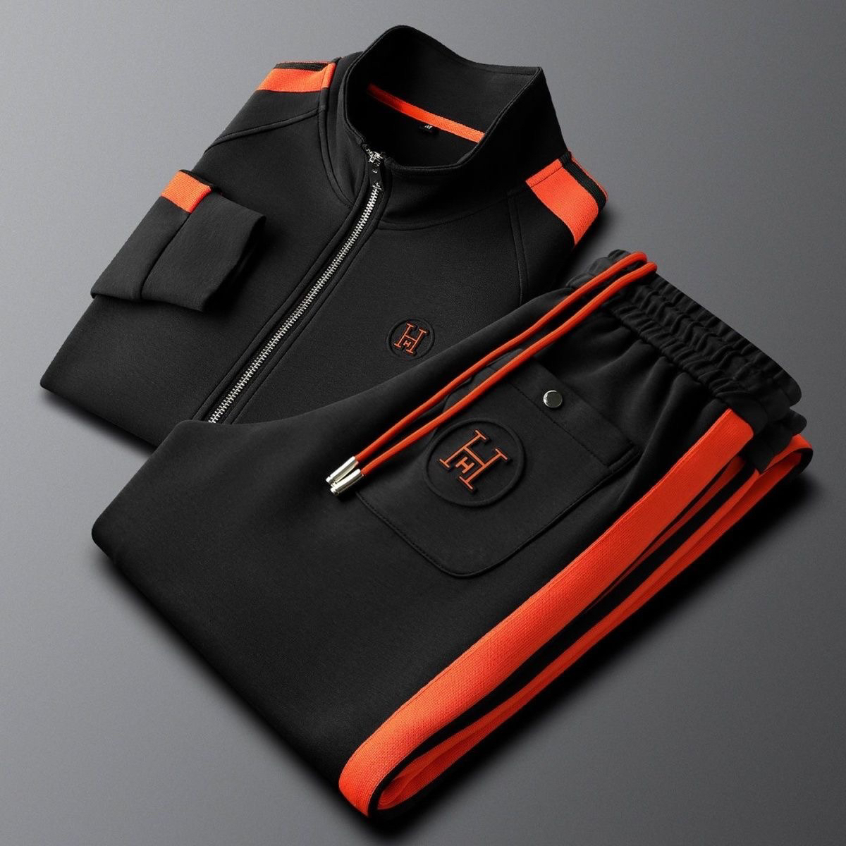 Rodrigo | Conjunto Sudadera Hombre Cremallera Franjas Contraste