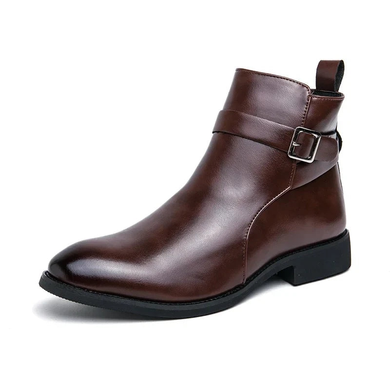 Sergio | Botines Chelsea de Cuero Hombre Cremallera Lateral