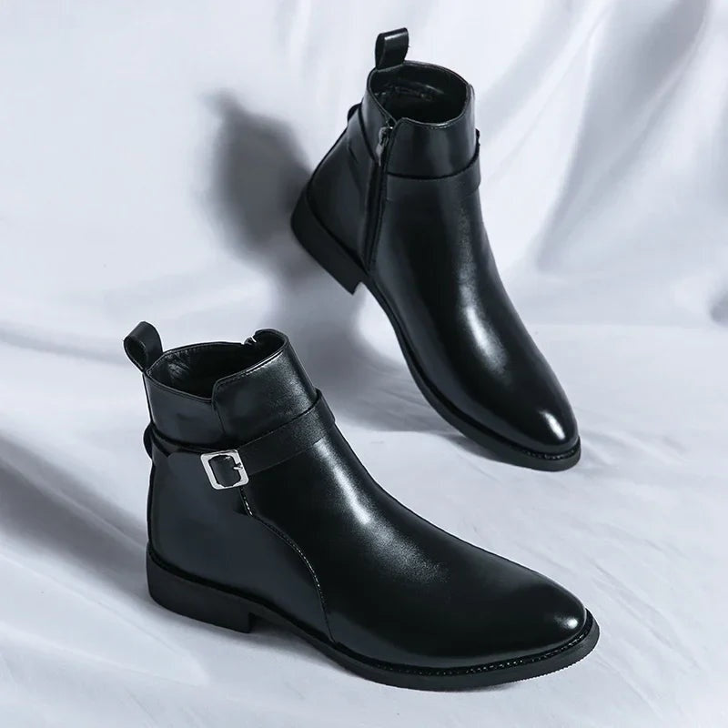 Sergio | Botines Chelsea de Cuero Hombre Cremallera Lateral
