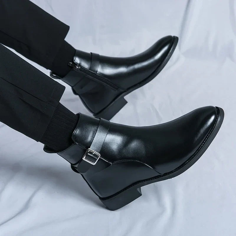 Sergio | Botines Chelsea de Cuero Hombre Cremallera Lateral