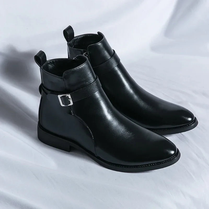 Sergio | Botines Chelsea de Cuero Hombre Cremallera Lateral