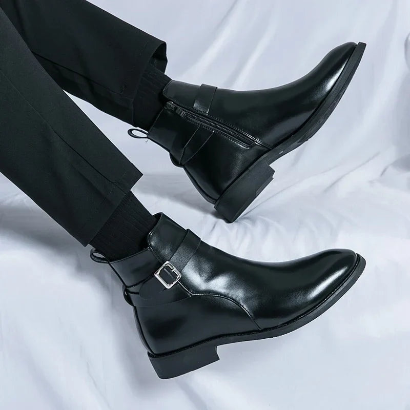 Sergio | Botines Chelsea de Cuero Hombre Cremallera Lateral