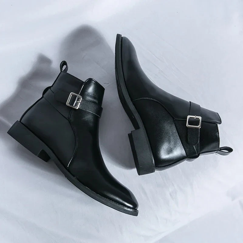Sergio | Botines Chelsea de Cuero Hombre Cremallera Lateral
