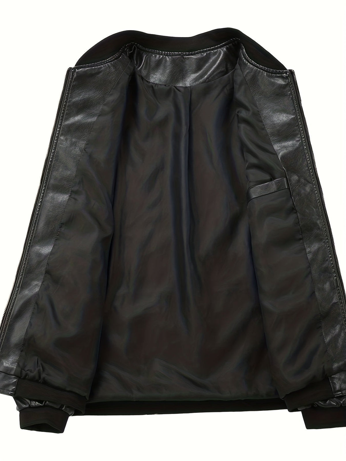 Sergio | Chaqueta Bomber de Cuero PU Hombre Cremallera