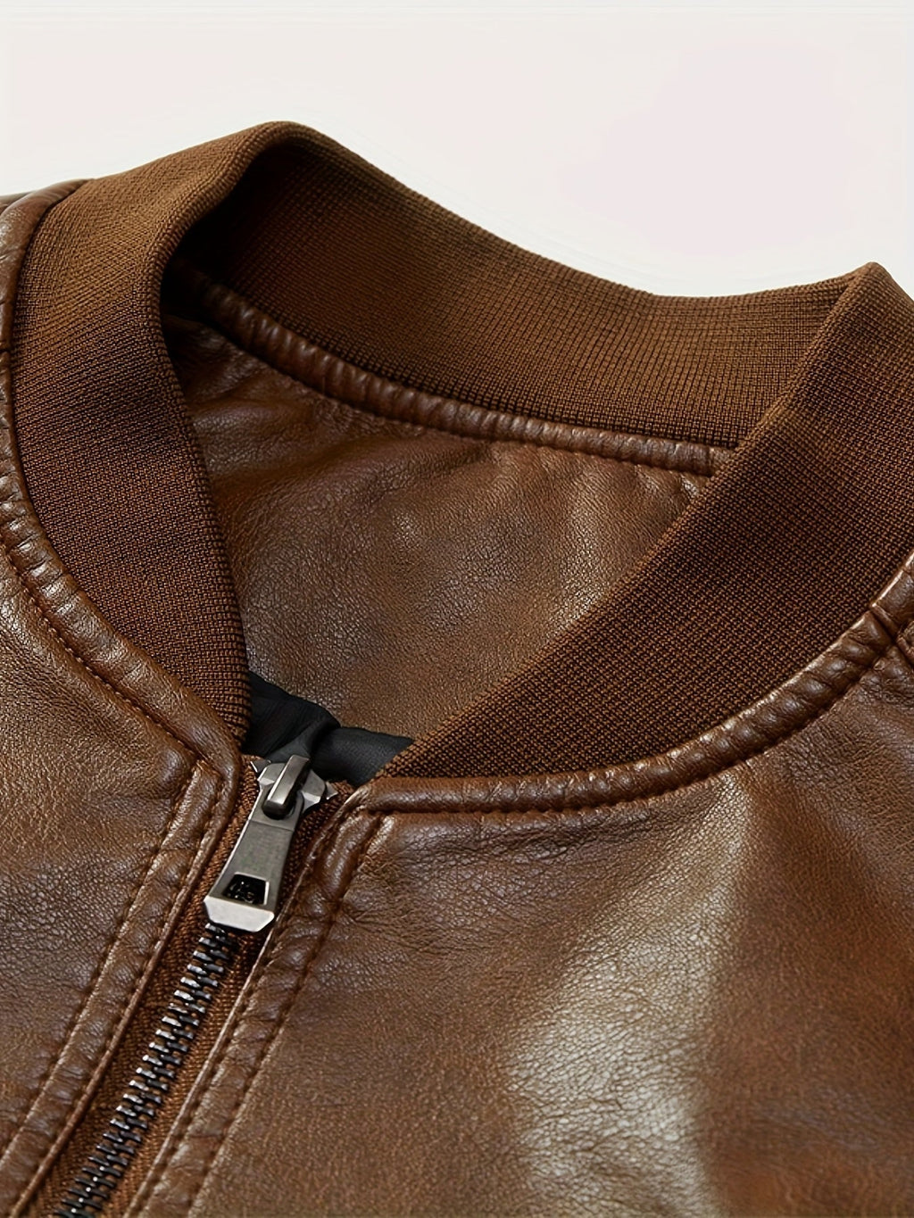 Sergio | Chaqueta Bomber de Cuero PU Hombre Cremallera