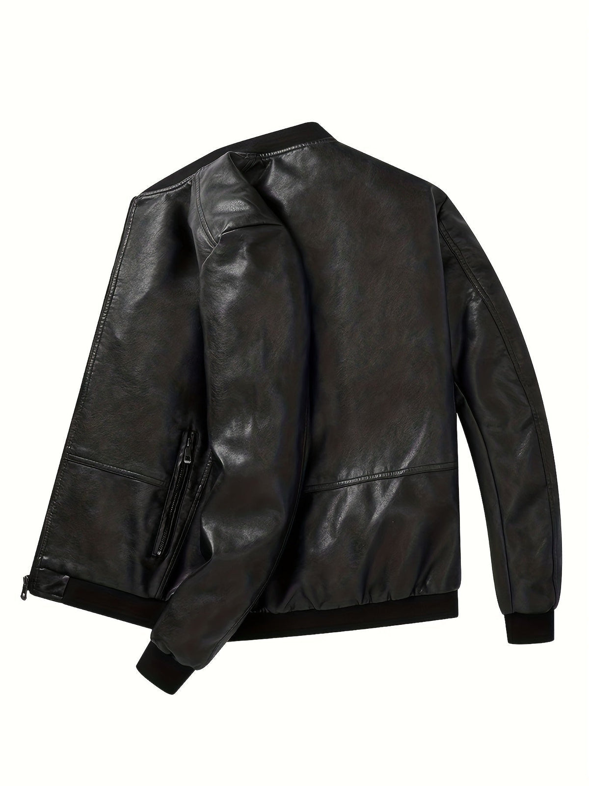 Sergio | Chaqueta Bomber de Cuero PU Hombre Cremallera