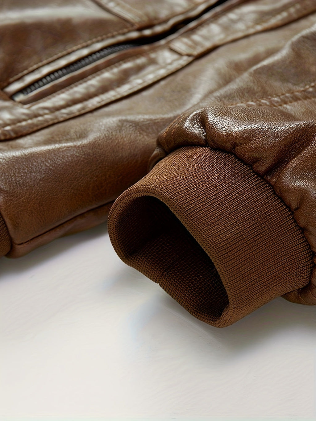Sergio | Chaqueta Bomber de Cuero PU Hombre Cremallera