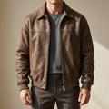 Tomás | Chaqueta de Cuero Hombre Bomber Cuello Solapa