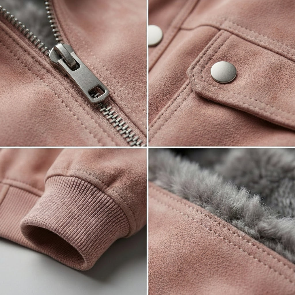Tomás | Chaqueta de Cuero Hombre Bomber Cuello Solapa